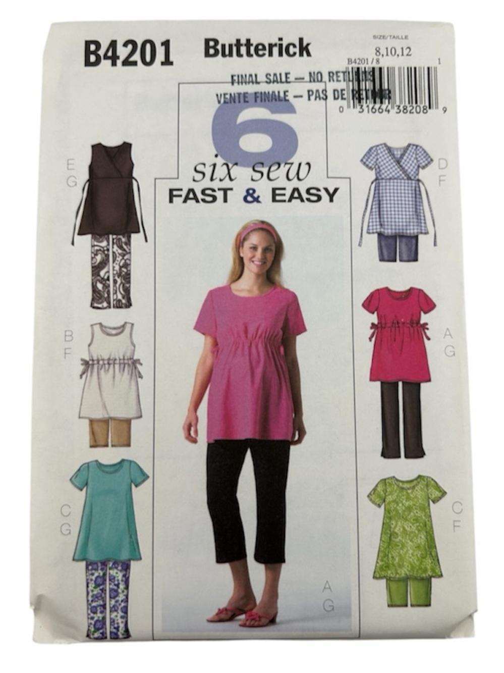 🧵 2 for 22$ 🧵 Butterick Maternity Tops & Pants W/ variation Sewing Pattern 4201